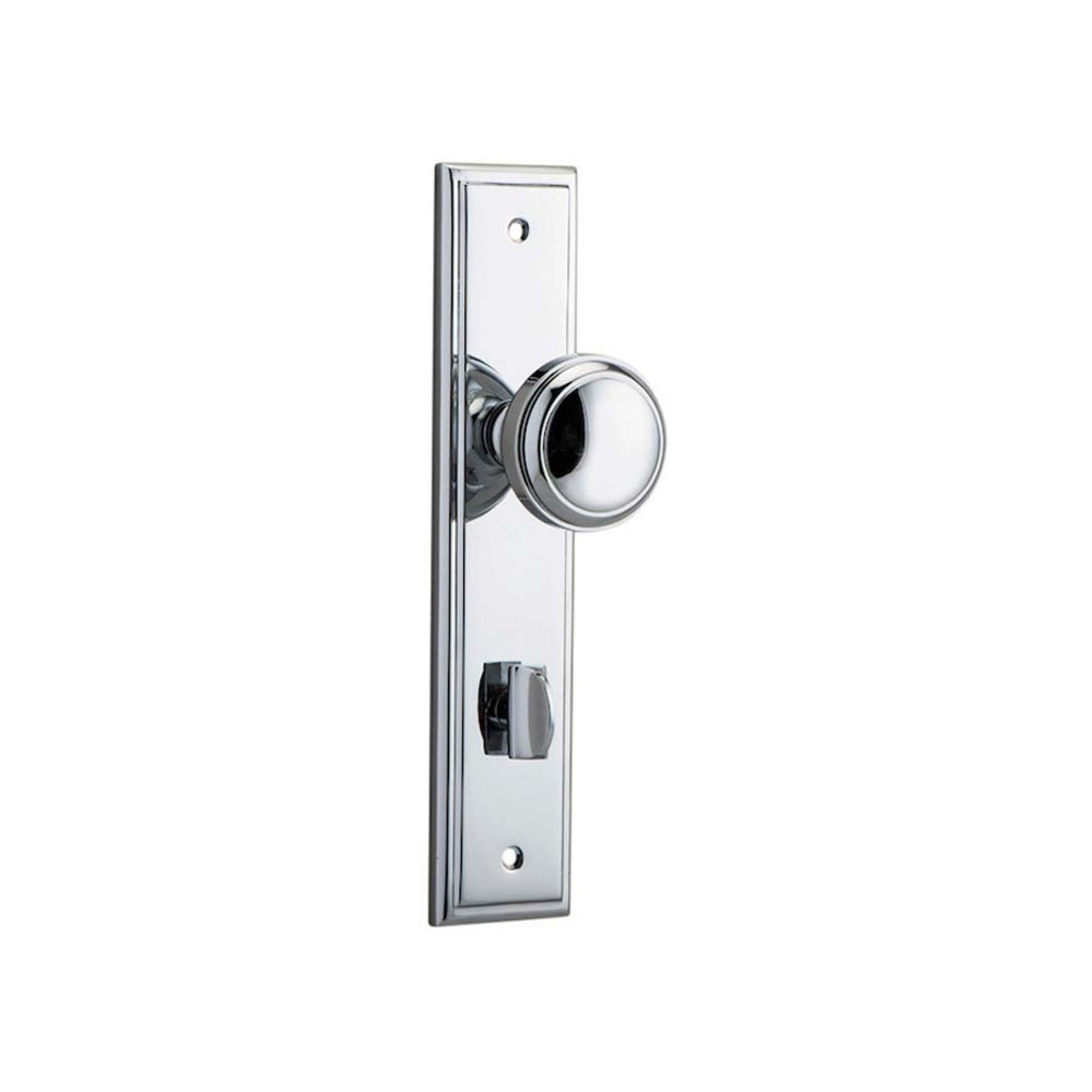 Iver Paddington Door Knob Stepped Backplate Privacy Chrome Plated 11838P85 - Customise to your needs gallery detail image