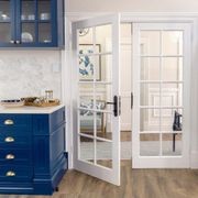 Iver Verona Door Lever on Shouldered Backplate Privacy Brushed Chrome 12218P85 - Customise to your need gallery detail image