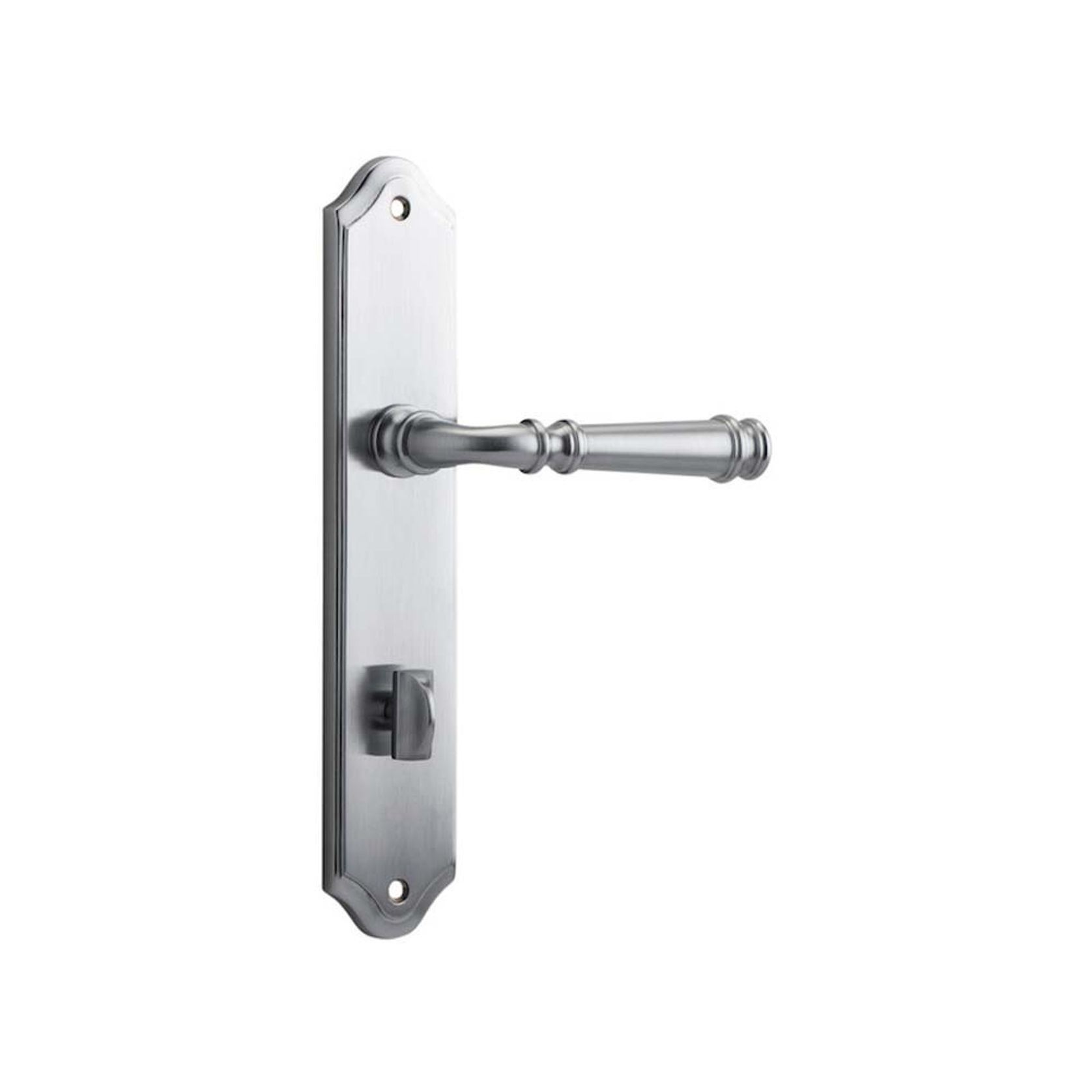 Iver Verona Door Lever on Shouldered Backplate Privacy Brushed Chrome 12218P85 - Customise to your need gallery detail image