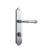 Iver Verona Door Lever on Shouldered Backplate Privacy Brushed Chrome 12218P85 - Customise to your need gallery detail image