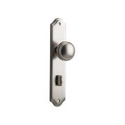 Iver Paddington Door Knob on Shouldered Backplate Privacy Satin Nickel 14826P85 gallery detail image