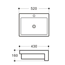 Riva Semi-Recessed Sink 520 x 430mm gallery detail image
