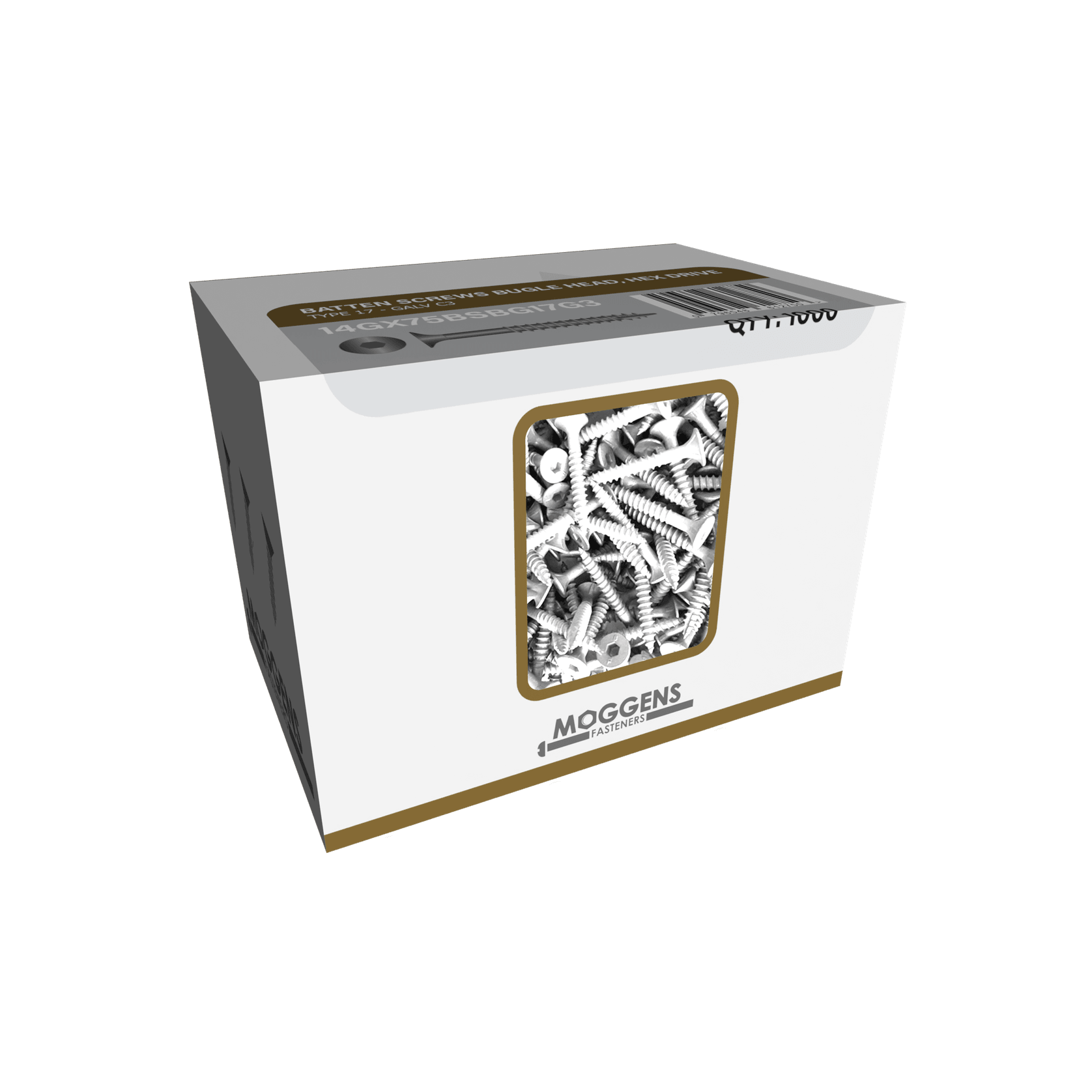 Batten Screws Buggle Head - Hex Drive - Tyle 17 - SS304 gallery detail image