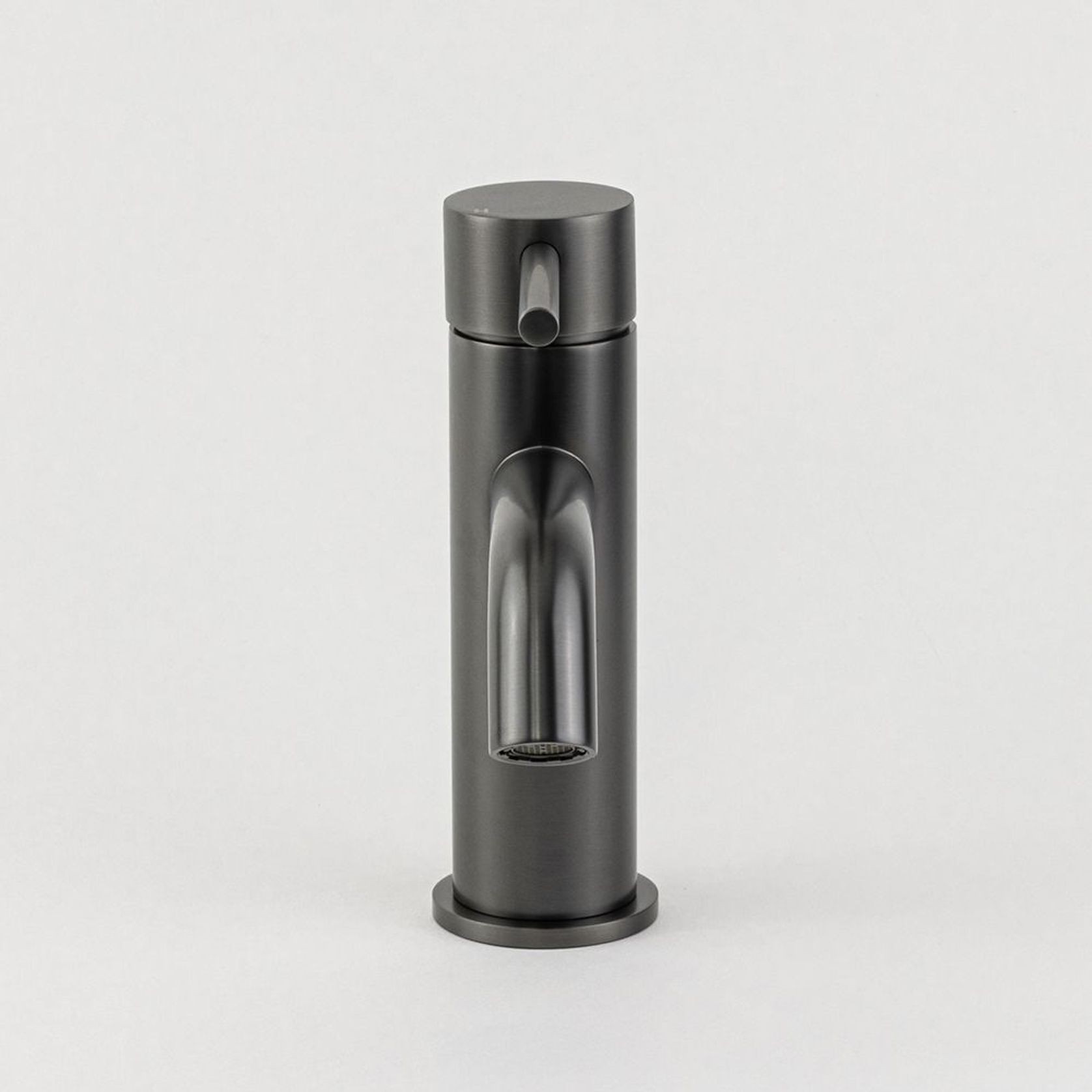Mira Brushed Gunmetal Short Basin Mixer gallery detail image