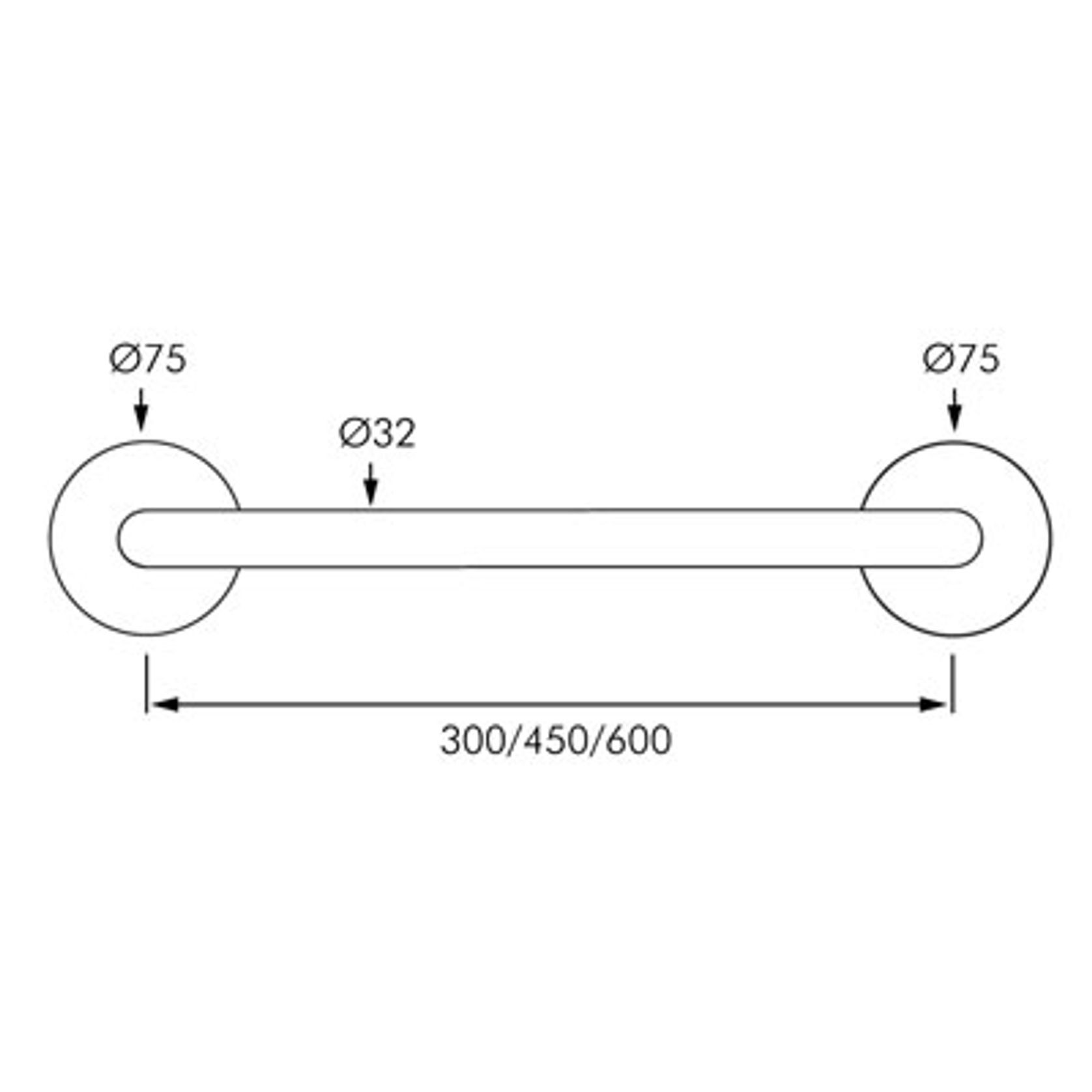CleanSeal Straight Grab Rail - 450mm gallery detail image