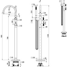 Mica Fluted Freestanding Bath Mixer with Hand Shower gallery detail image