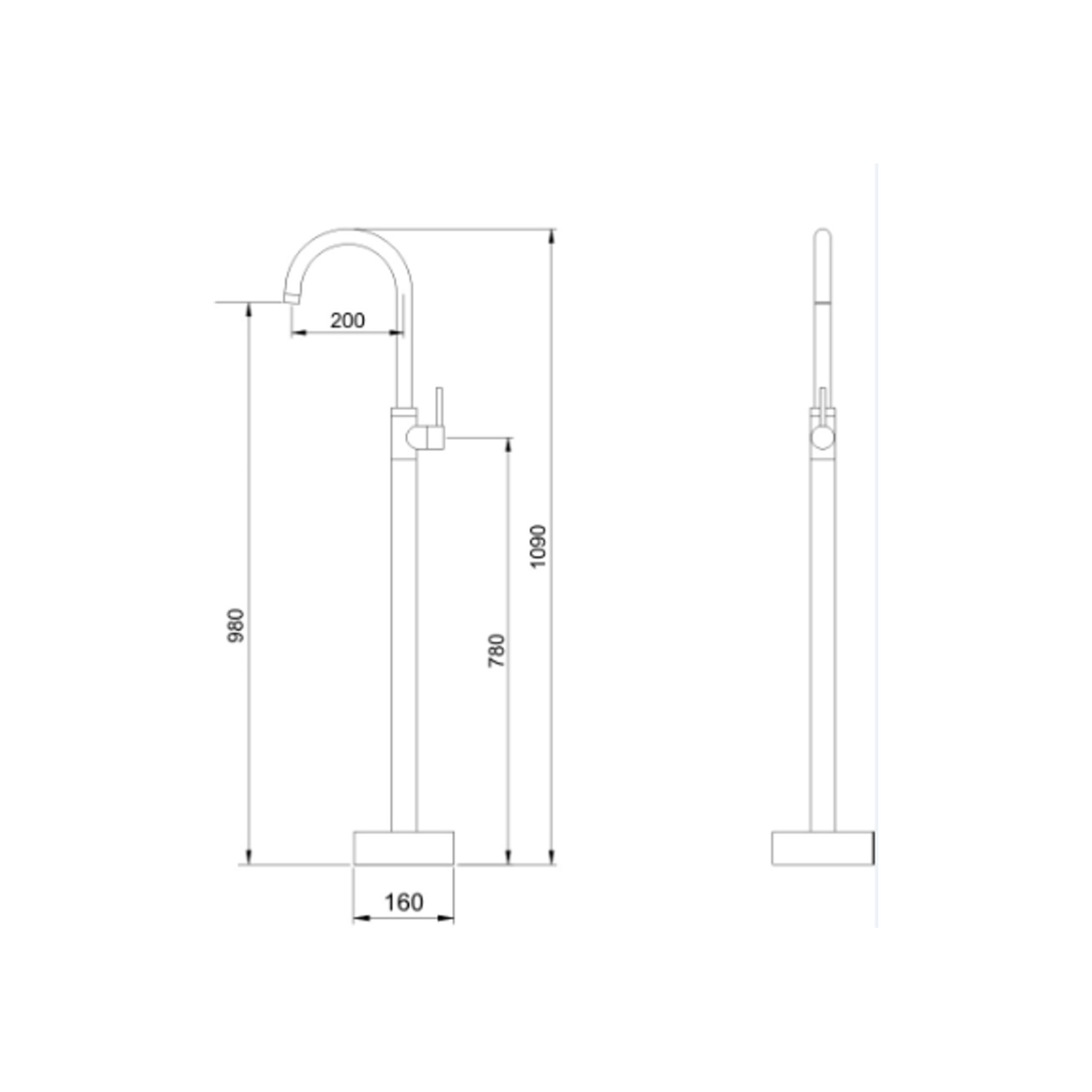 Mica Freestanding Bath Mixer gallery detail image
