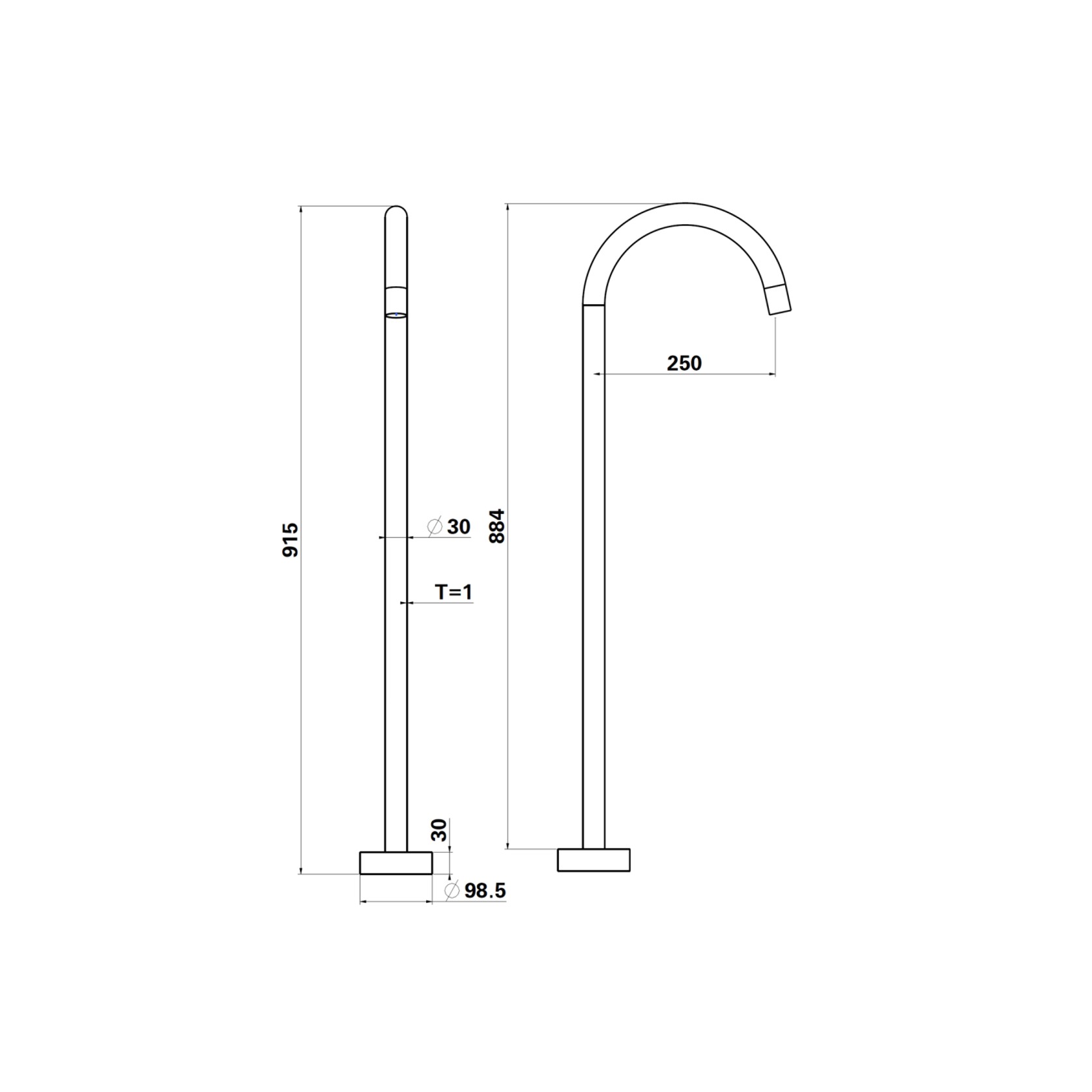 Mica Freestanding Bath Spout gallery detail image