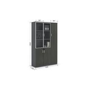 MATEES 3 Doors Display Cabinet 120CM - Grey/ Brown gallery detail image