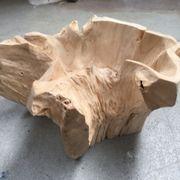 Teak Wood Root Planter Bowl Blonded gallery detail image