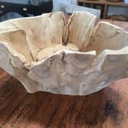 Teak Wood Root Planter Bowl Blonded gallery detail image