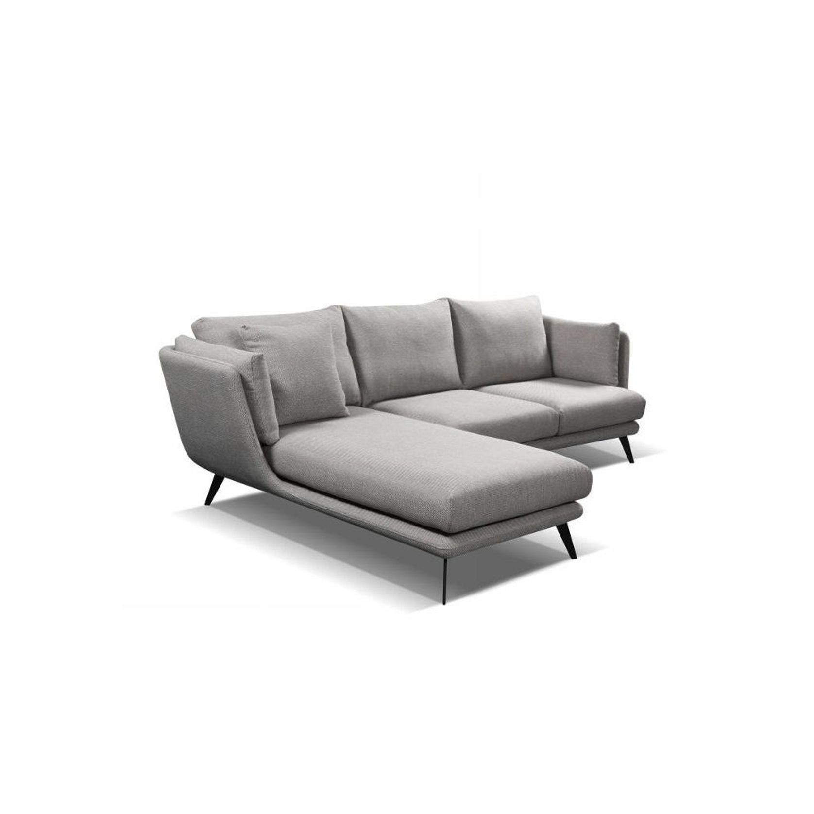 RANNI 3 Seater Sofa With Left Chaise - Warm Grey gallery detail image