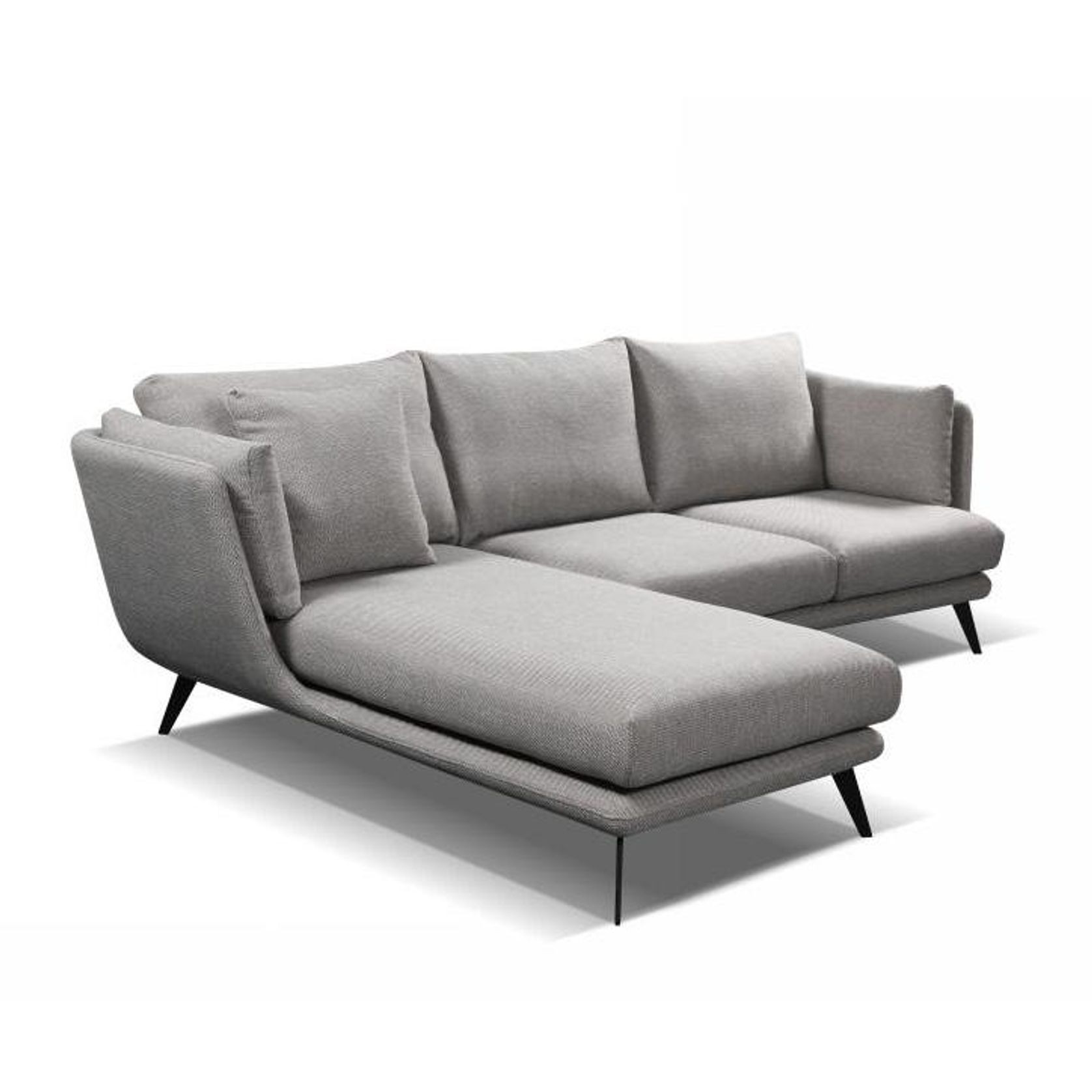 RANNI 3 Seater Sofa With Left Chaise - Warm Grey gallery detail image