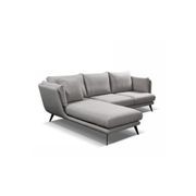 RANNI 3 Seater Sofa With Left Chaise - Warm Grey gallery detail image