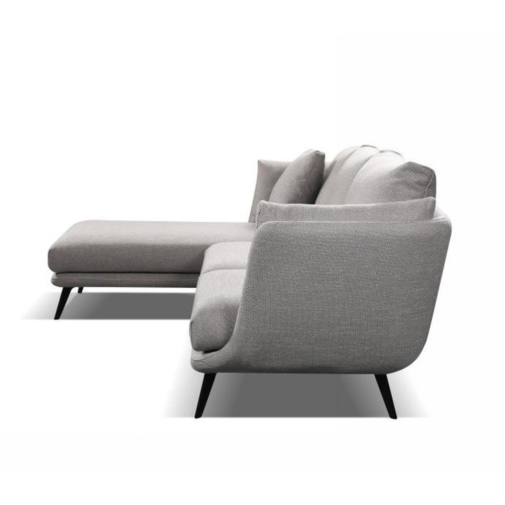 RANNI 3 Seater Sofa With Left Chaise - Warm Grey gallery detail image