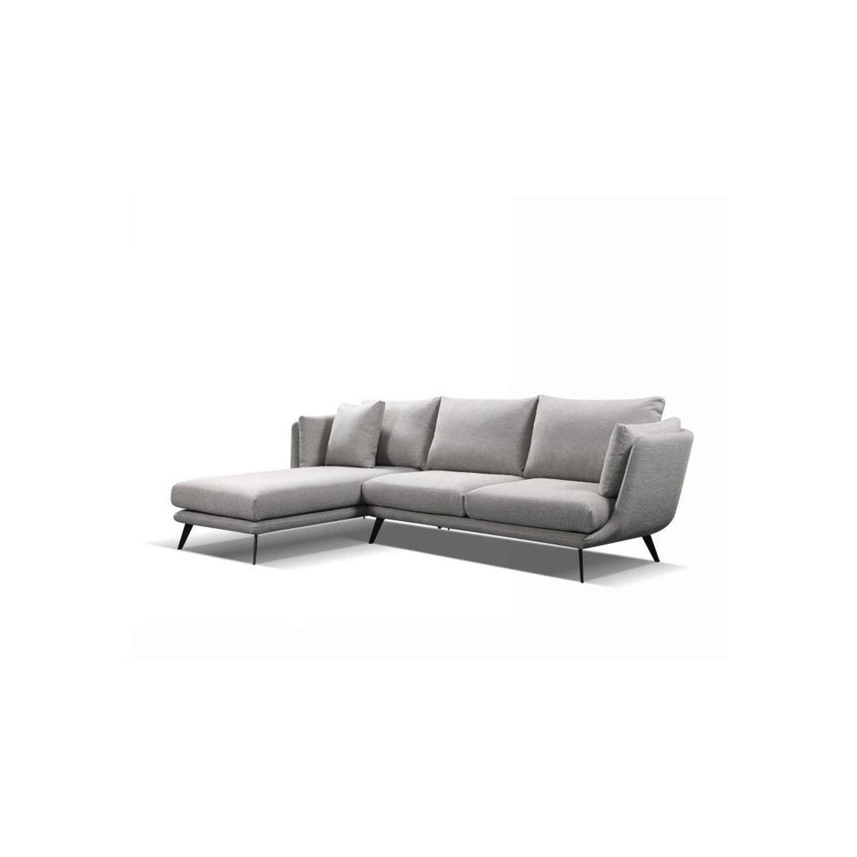 RANNI 3 Seater Sofa With Left Chaise - Warm Grey gallery detail image