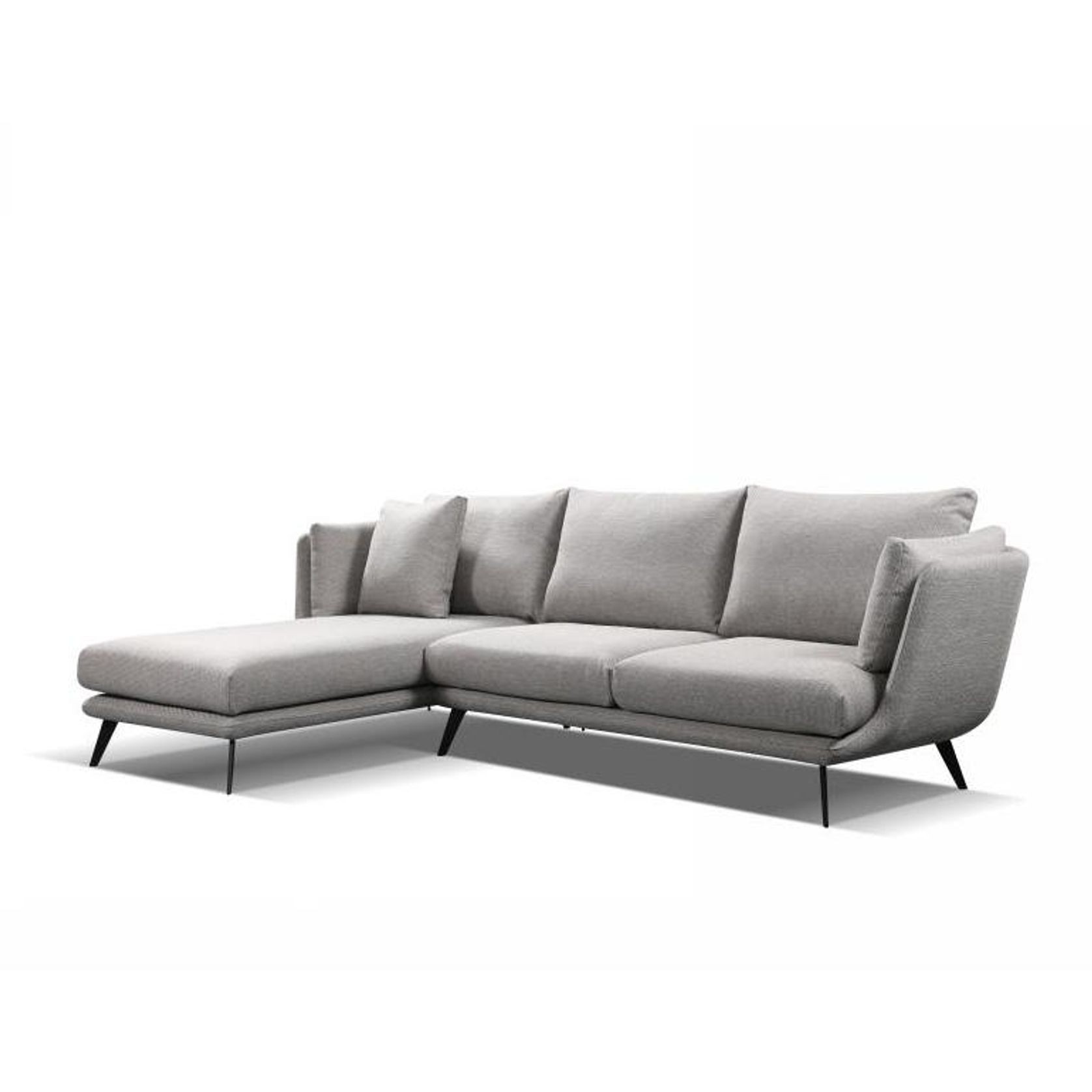 RANNI 3 Seater Sofa With Left Chaise - Warm Grey gallery detail image