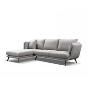 RANNI 3 Seater Sofa With Left Chaise - Warm Grey gallery detail image