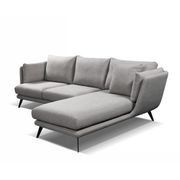 RANNI 3 Seater Sofa With Right Chaise - Warm Grey gallery detail image
