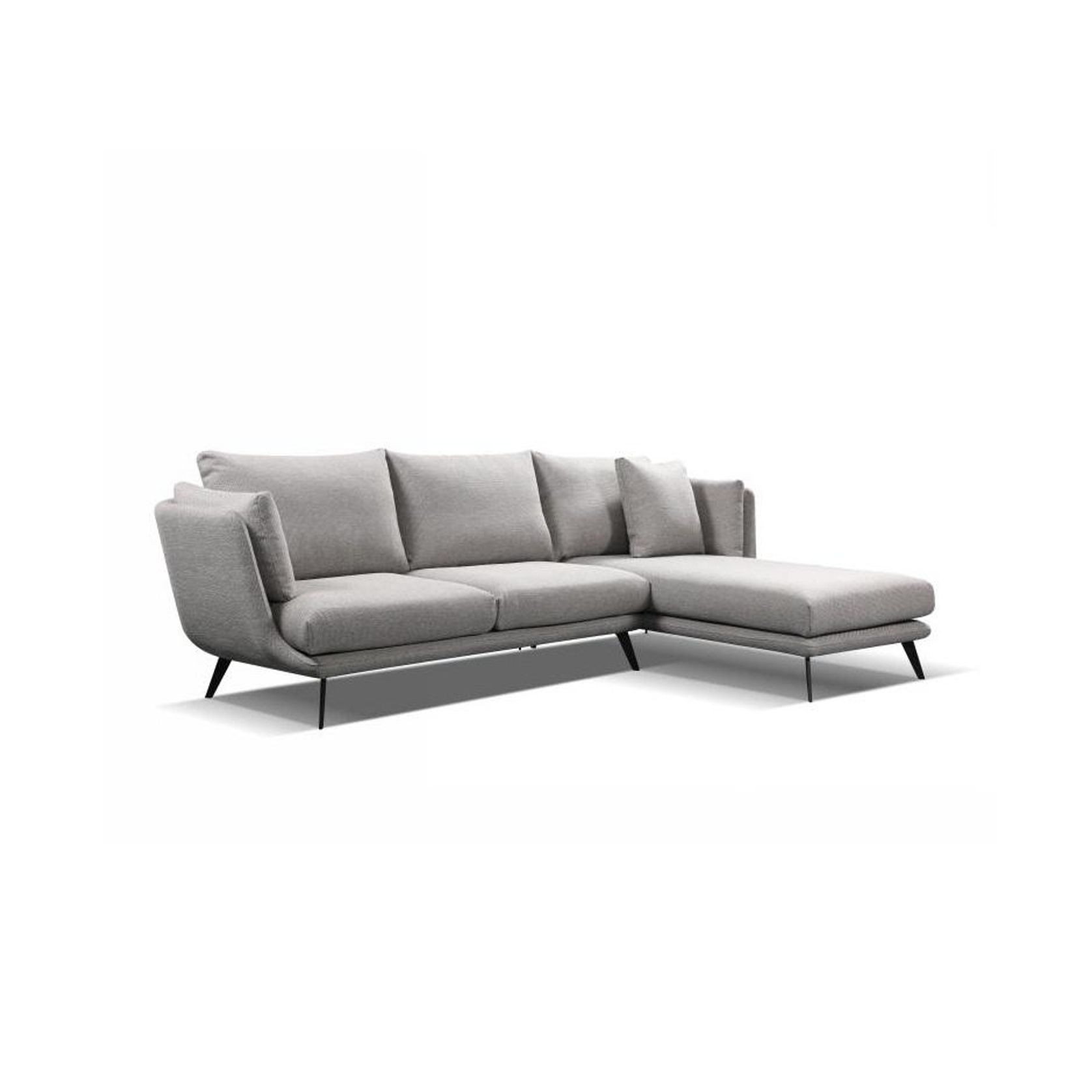 RANNI 3 Seater Sofa With Right Chaise - Warm Grey gallery detail image
