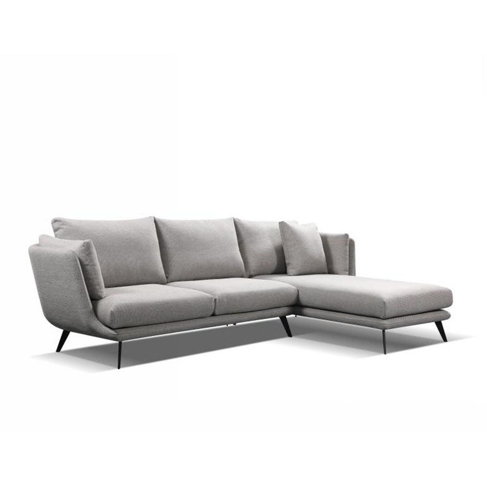 RANNI 3 Seater Sofa With Right Chaise - Warm Grey gallery detail image