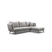 RANNI 3 Seater Sofa With Right Chaise - Warm Grey gallery detail image