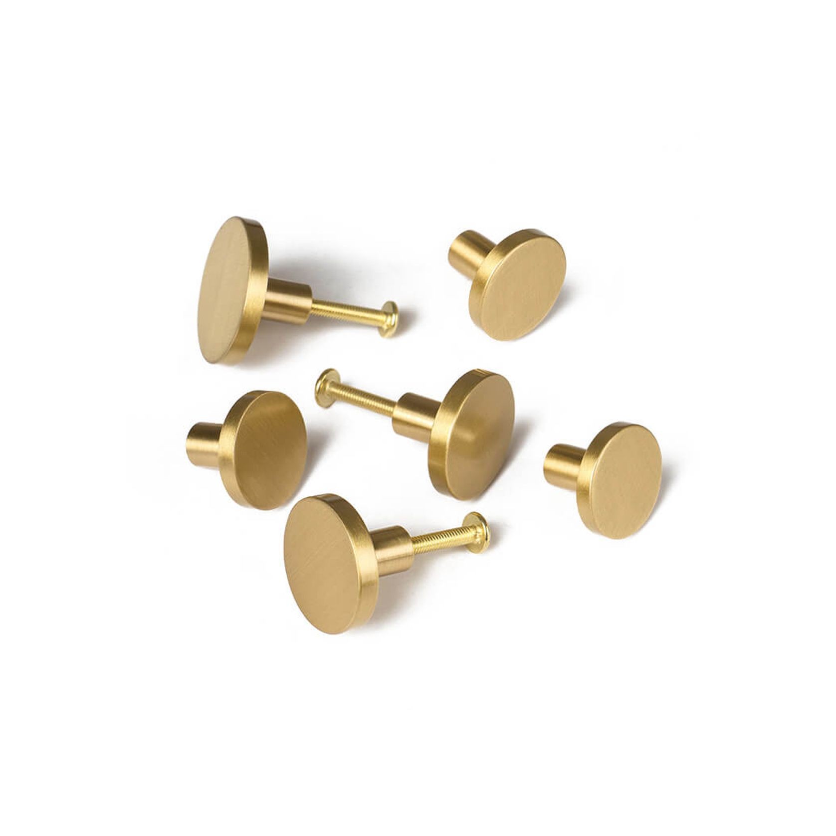 Solid Brass Kitchen Button Round Knobs gallery detail image
