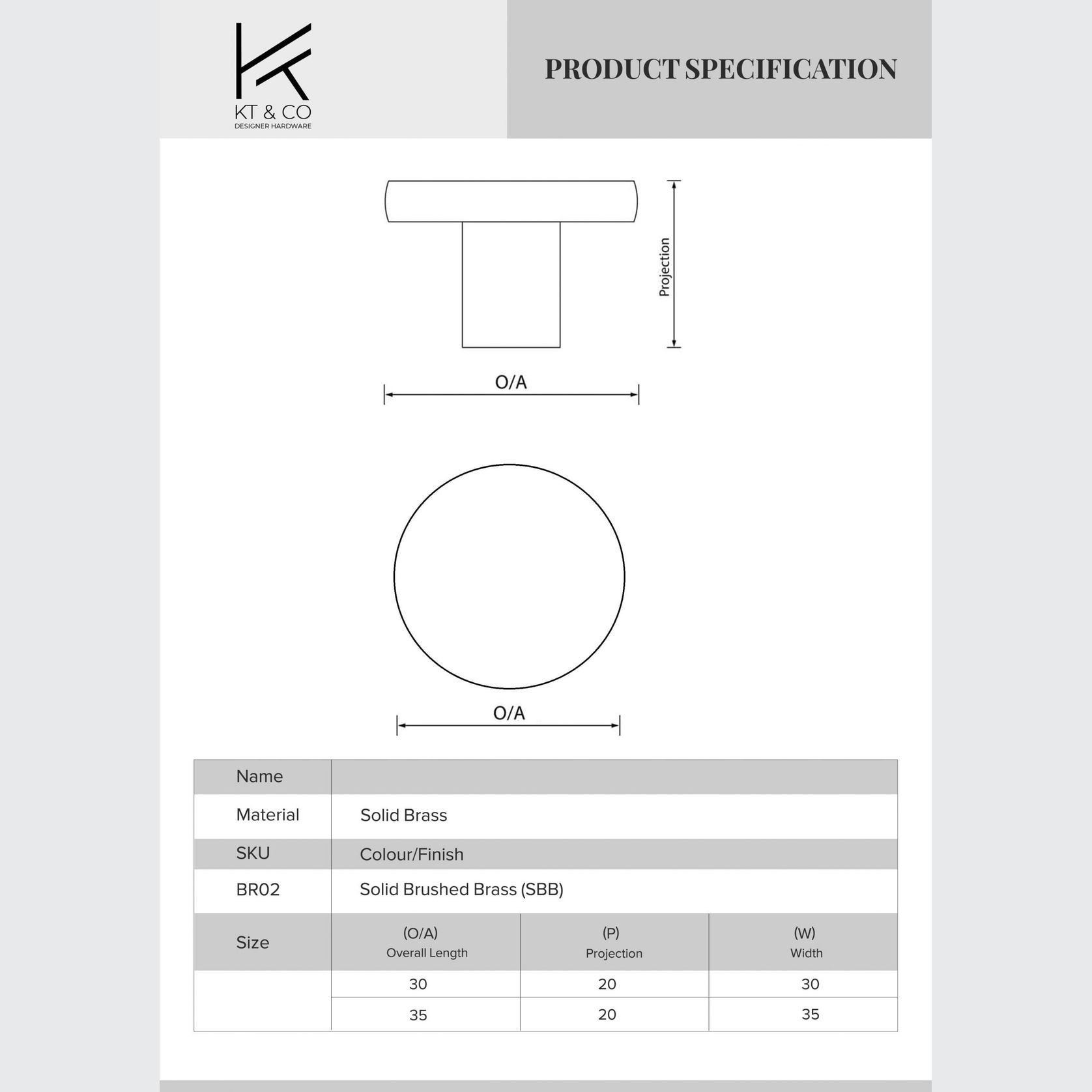 Solid Brass Kitchen Button Round Knobs gallery detail image