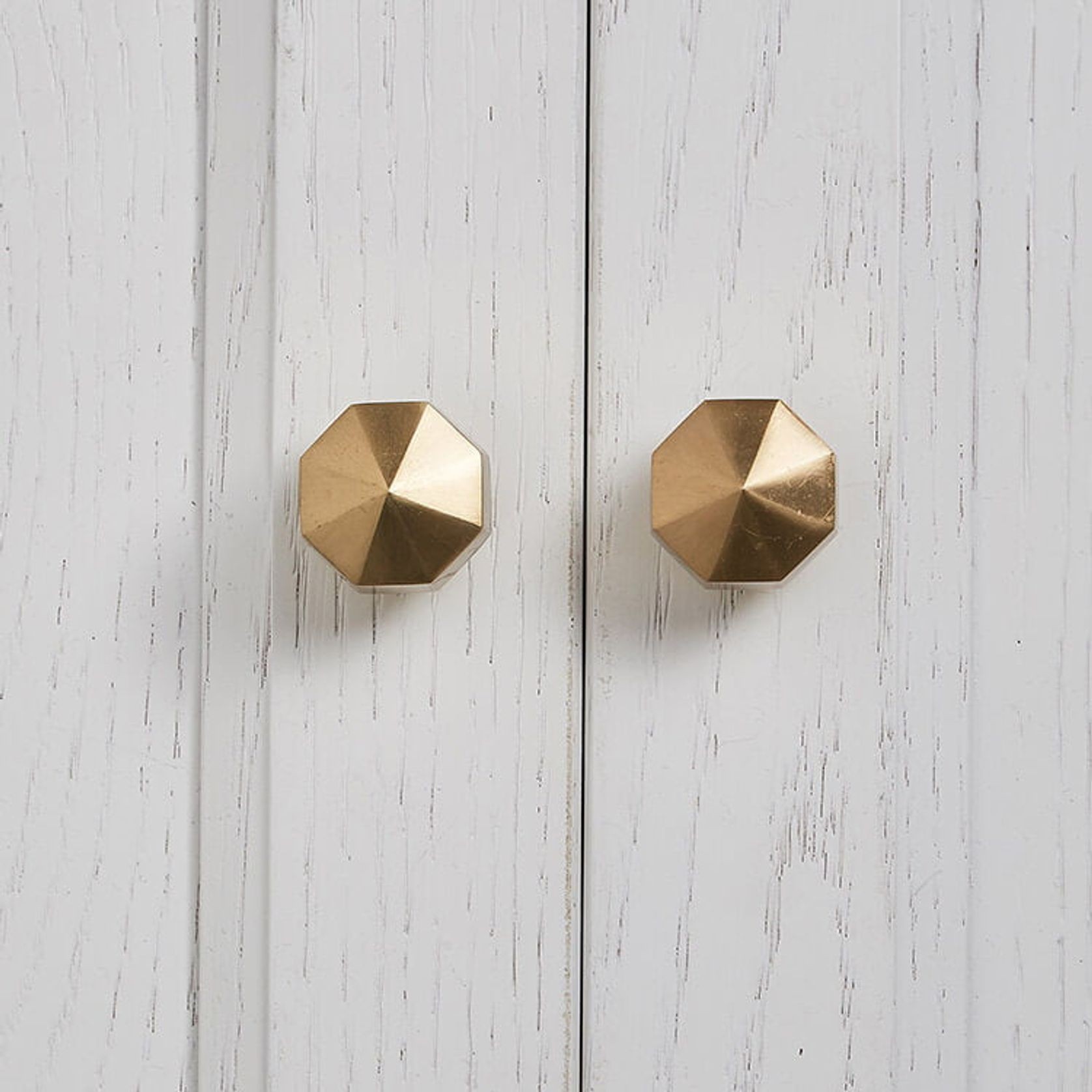 Kitchen knobs Octagon solid brass gallery detail image