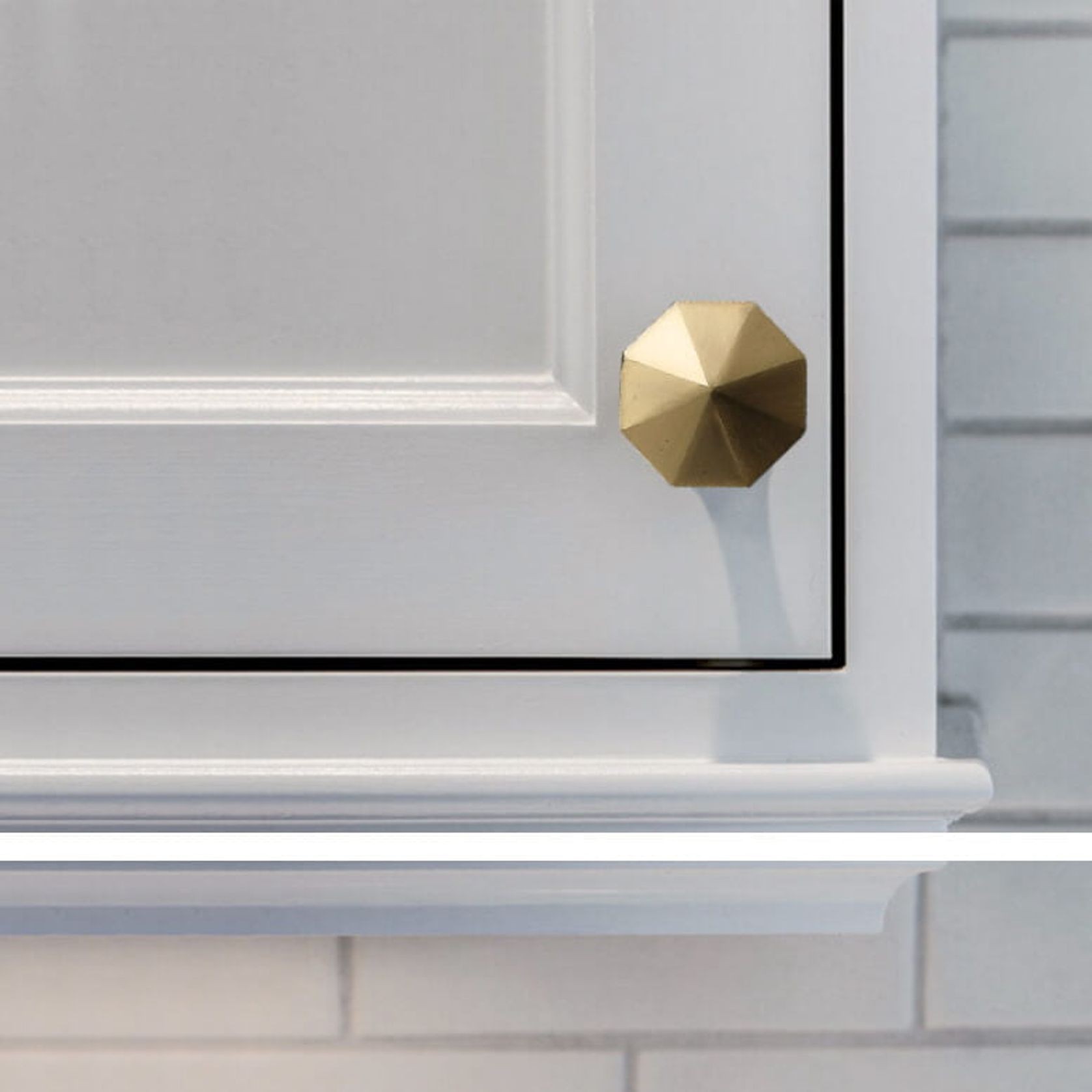 Kitchen knobs Octagon solid brass gallery detail image