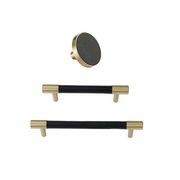 Leather Drawer handles solid brass gallery detail image