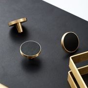 Leather Drawer handles solid brass gallery detail image