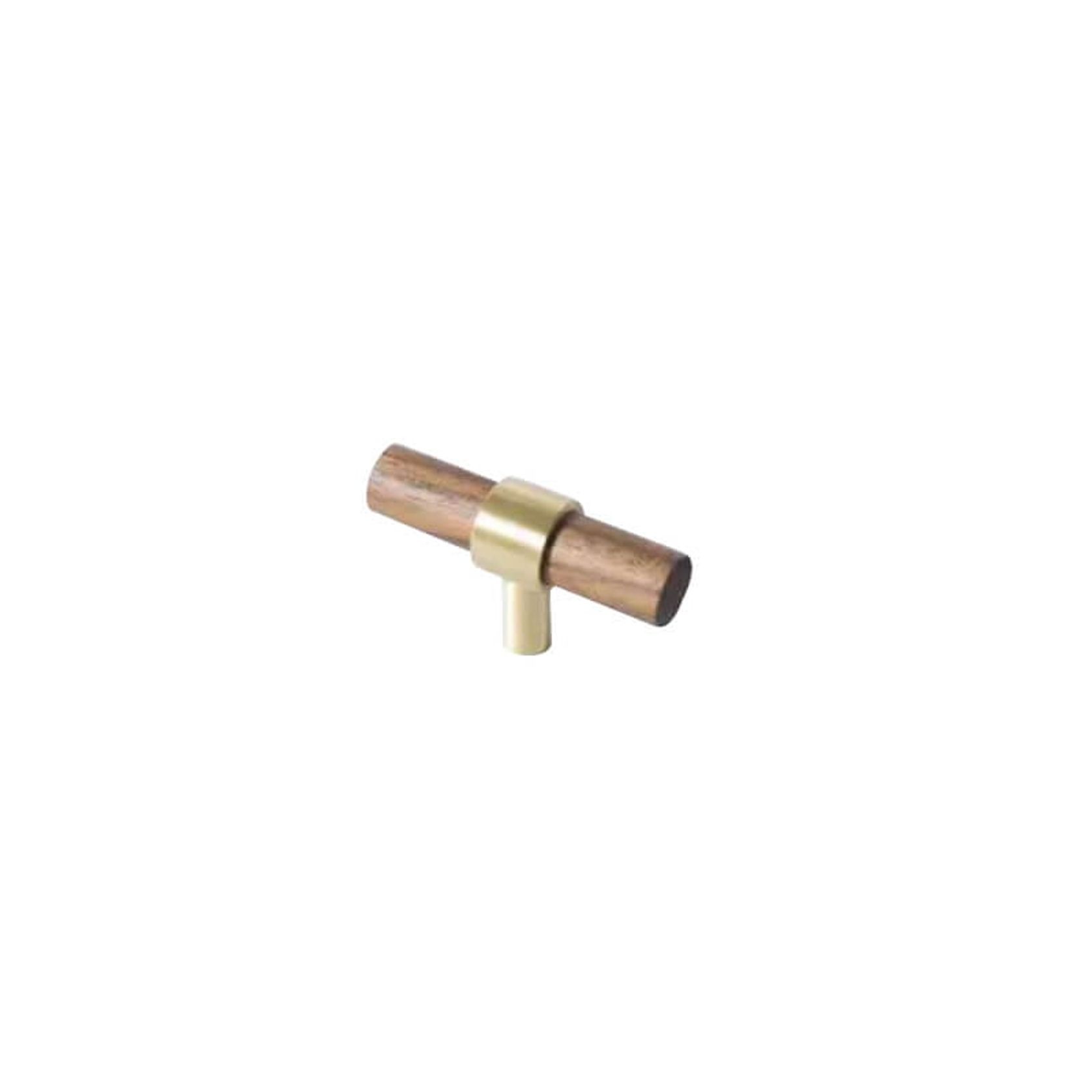 kitchen drawer handles walnut wood solid brass Cable Beach gallery detail image