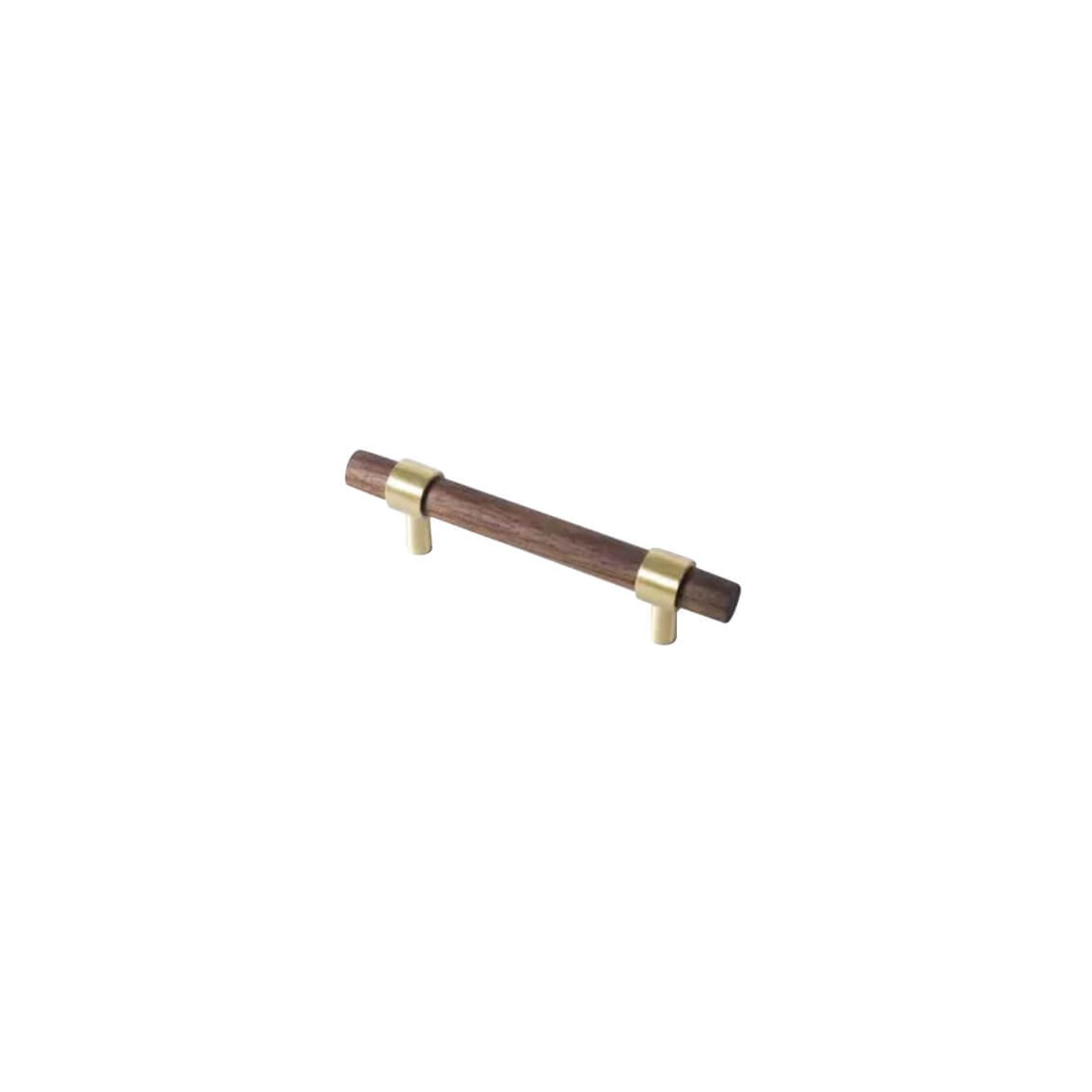 kitchen drawer handles walnut wood solid brass Cable Beach gallery detail image