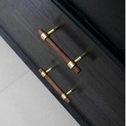 kitchen drawer handles walnut wood solid brass Cable Beach gallery detail image