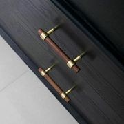 kitchen drawer handles walnut wood solid brass Cable Beach gallery detail image