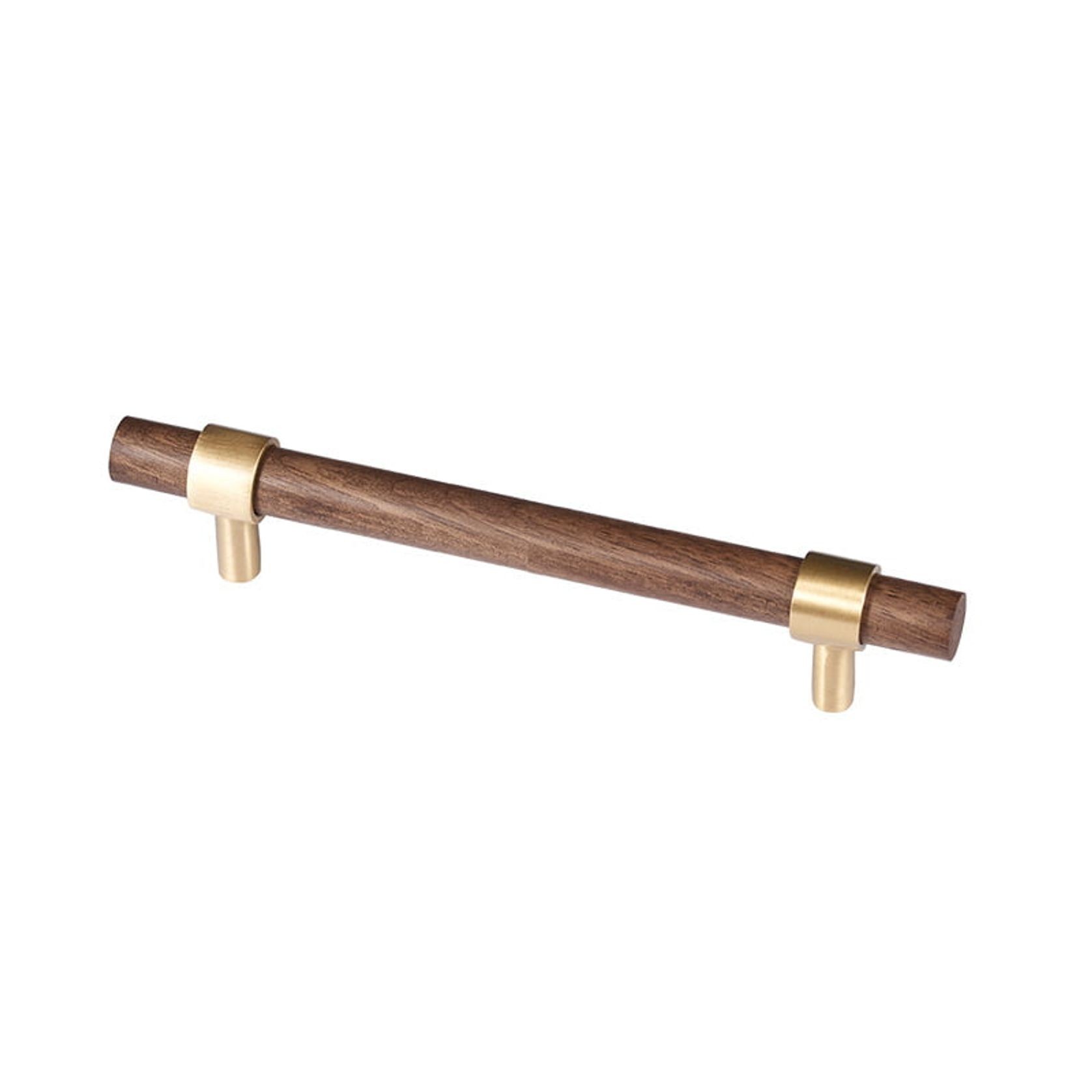 kitchen drawer handles walnut wood solid brass Cable Beach gallery detail image