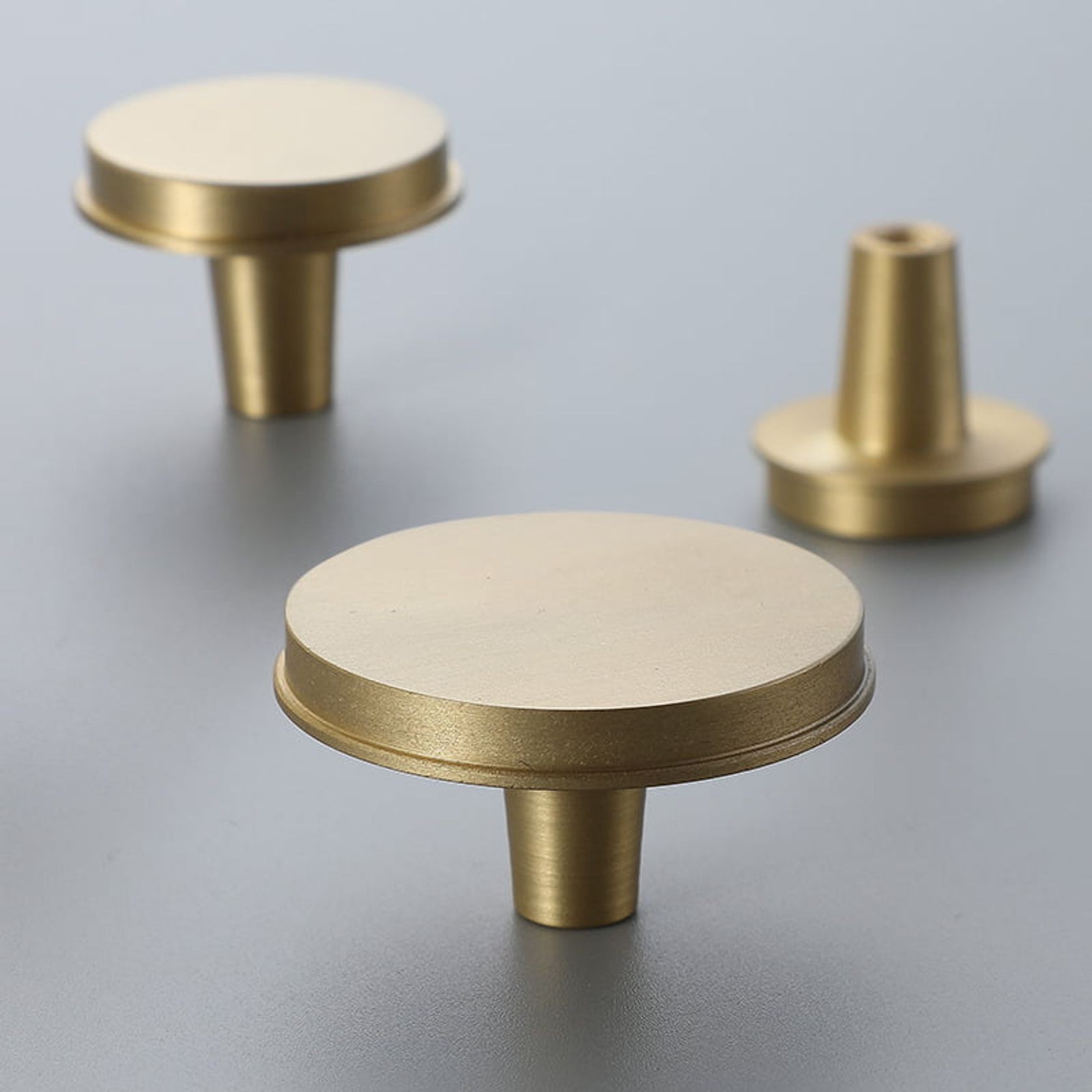 Kitchen Round Knobs Solid Brass - 32mm & 37mm gallery detail image