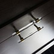 Acrylic Drawer pull Handles Paris brushed brass gallery detail image