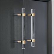 Acrylic Drawer pull Handles Paris brushed brass gallery detail image