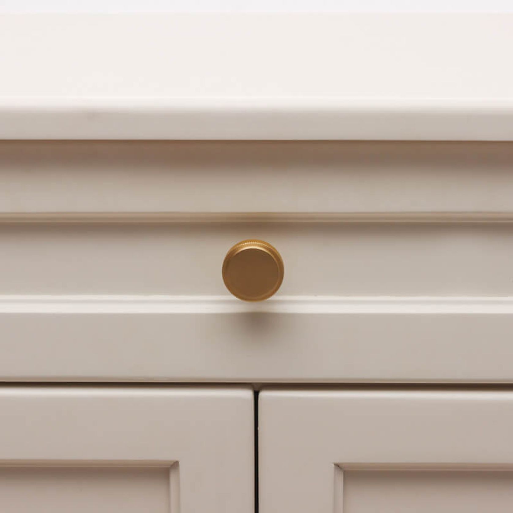 Solid Brass Kitchen Drawer Knurled Knobs | Round gallery detail image