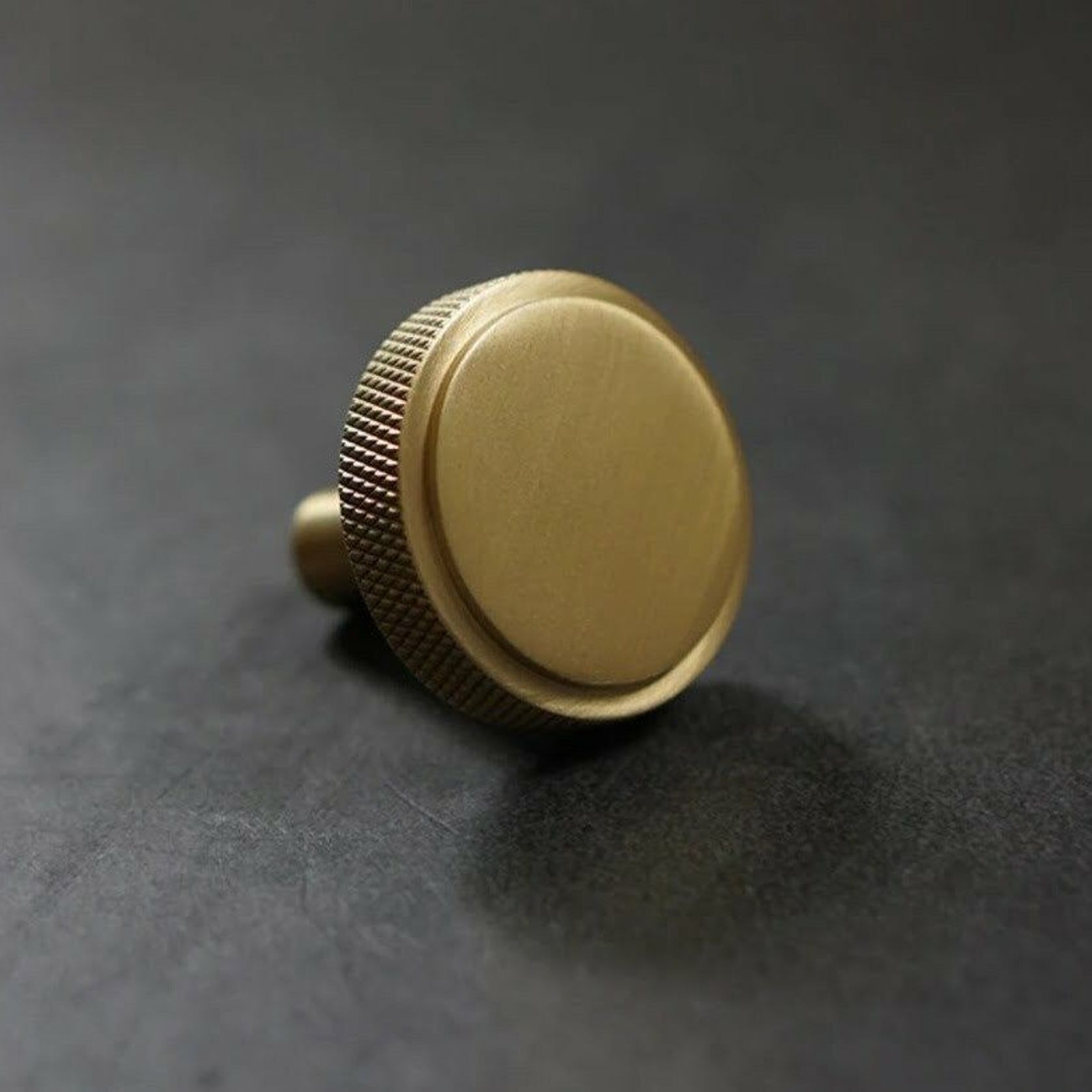 Kitchen drawer Knurled knobs round brass / nickel / black / antique Brass gallery detail image