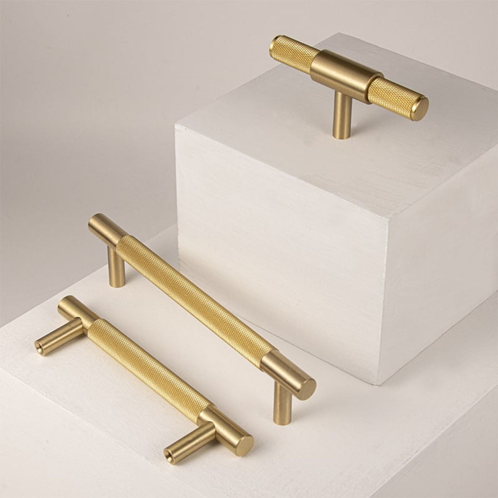 Kitchen Knurled handles solid Brass /aged antique brass Tallow Beach gallery detail image