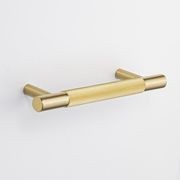 Kitchen Knurled handles solid Brass /aged antique brass Tallow Beach gallery detail image