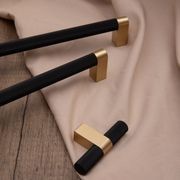 KT&CO Kitchen drawer handles matte black Brass Vaucluse gallery detail image