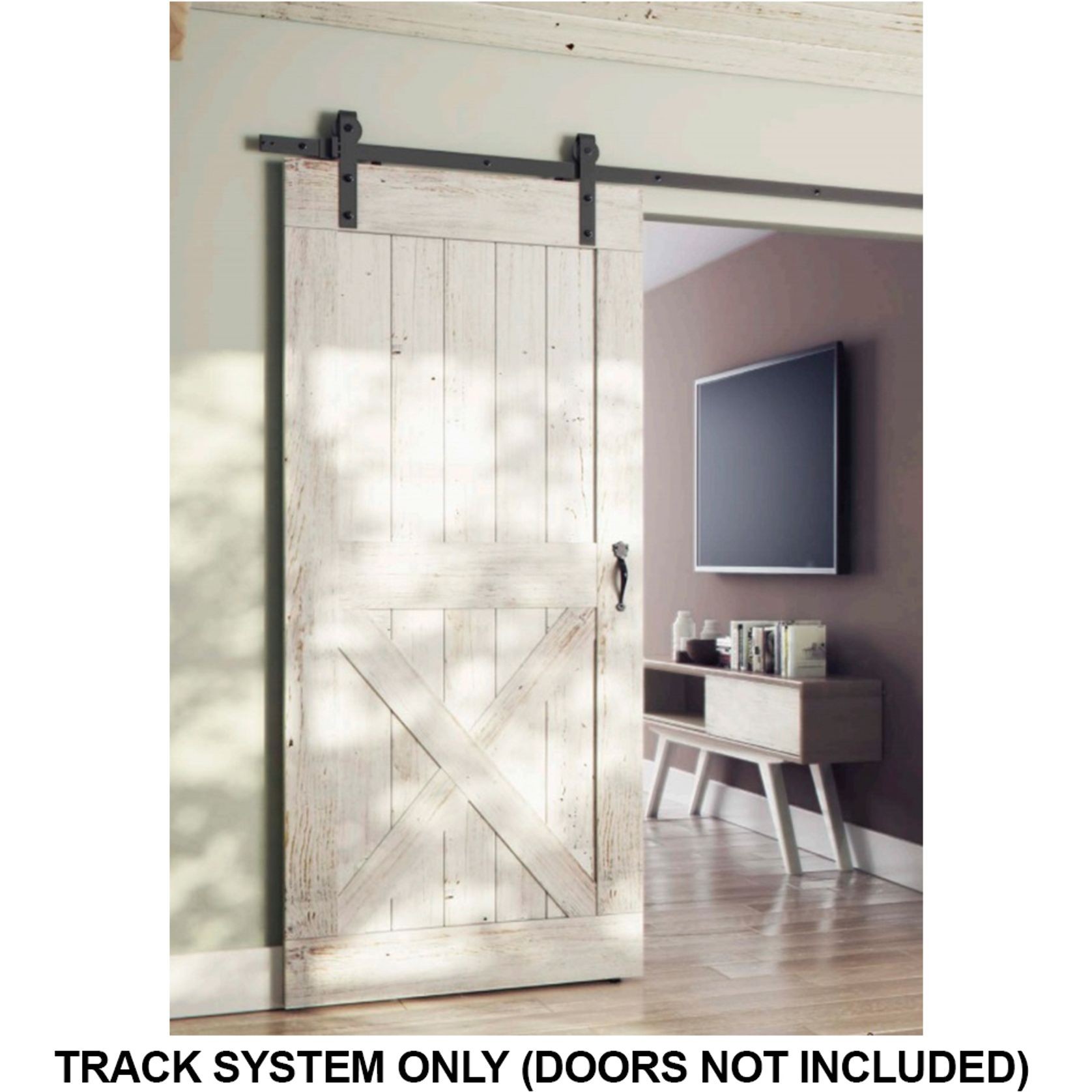 Brio Open Bar Rail Timber 80 2000mm Stainless Steel For Top Hung Straight Sliding Panels OBF80-20 gallery detail image
