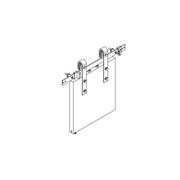Brio Open Bar Rail Timber 80 2000mm Mild Steel Powder Coat Black For Top Hung Straight Sliding Panels OBF80-20PB gallery detail image