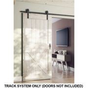 Brio Open Bar Rail Timber 80 2000mm Mild Steel Powder Coat Black For Top Hung Straight Sliding Panels OBF80-20PB gallery detail image