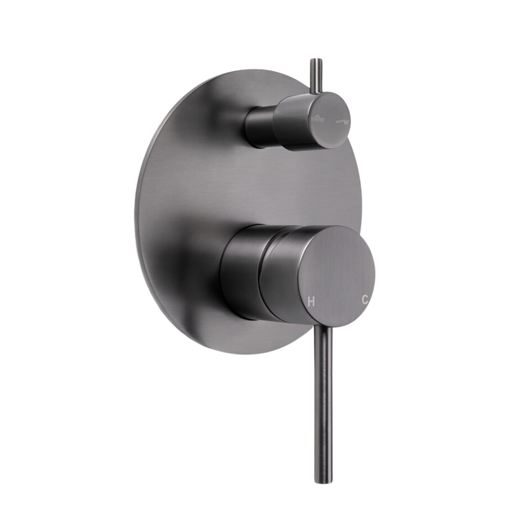 Mira Brushed Gunmetal Wall Mixer Divertor Plate gallery detail image