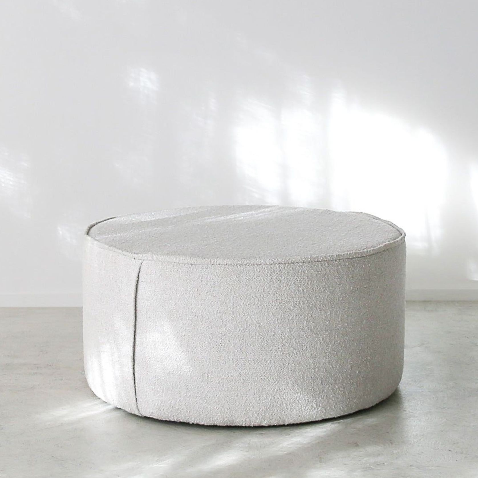 'Baja' Ottoman / 80cmD x 40cmH / Fabric - Lierna Boucle gallery detail image